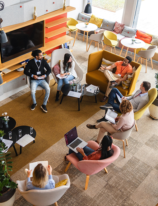 people in a contemporary office
