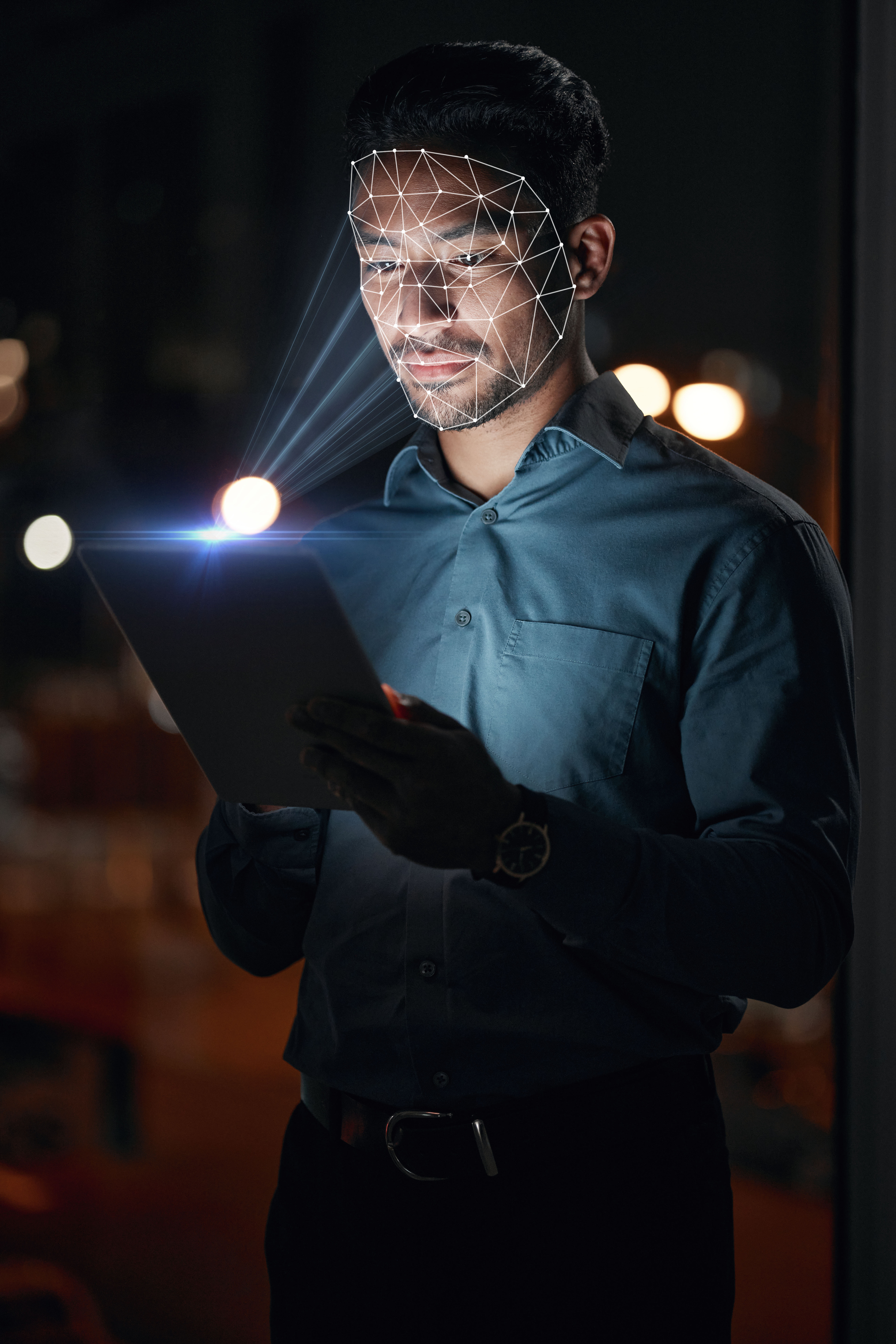 Image of man using AI to cultivate leadership